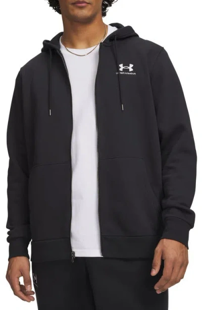 Under Armour Icon Fleece Zip Hoodie In Black