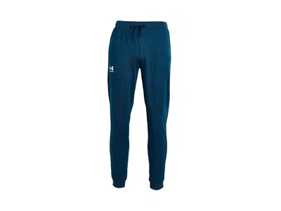 Under Armour Icon Knit Pants (big Kids) Boy's Clothing Academy/white : Xl (18-20 Big Kid), Cotton/polyester In Blue