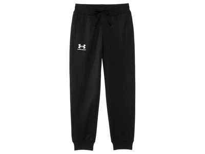 Under Armour Icon Knit Pants (big Kids) Boy's Clothing Black/white : Lg (14-16 Big Kid), Cotton/polyester