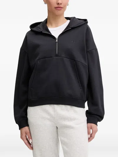 Under Armour Icon Logo-embroidered Half-zip Hoodie In Black