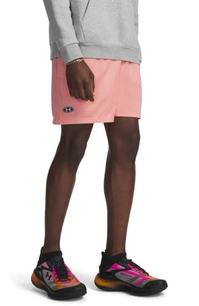 Under Armour Icon Mesh Shorts In Pink