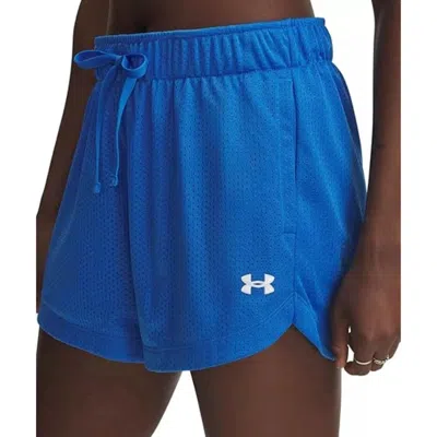 Under Armour Icon Mesh Shorts Women's Blue Drawstring Waist Active Dsgl531