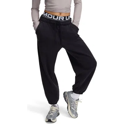 Under Armour Icon Oversized Fleece Sweatpants In Black