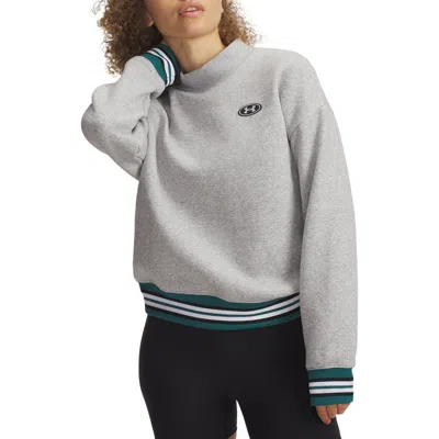 Under Armour Icon Patch Crewneck Sweatshirt In Gray
