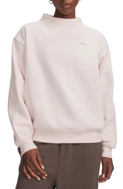 Under Armour Icon Sama Fleece Mock Neck Sweatshirt In Apex Pink