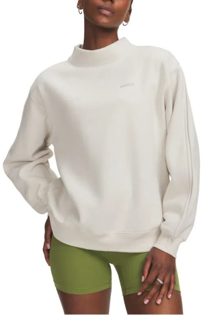 Under Armour Icon Sama Fleece Mock Neck Sweatshirt In Summit White