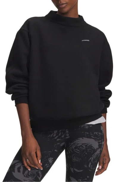 Under Armour Icon Sama Fleece Mock Neck Sweatshirt In Ultimate Black