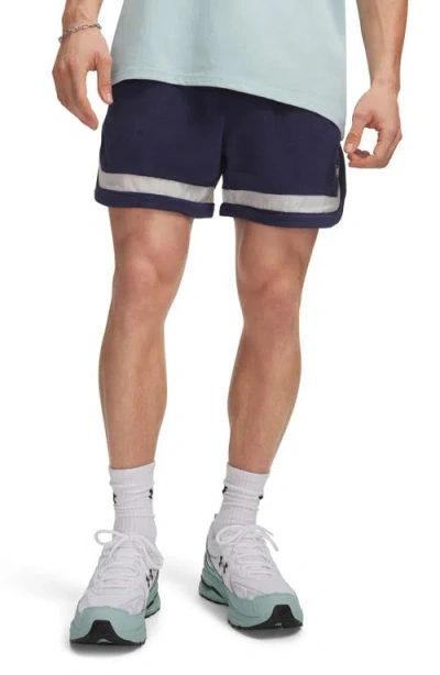 Under Armour Icon Terry Cloth Shorts In Blue