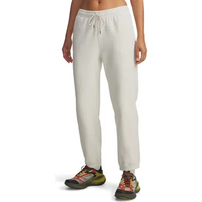 Under Armour Icon Terry Varsity Joggers In White