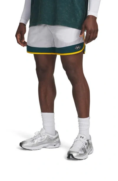 Under Armour Icon Woven Track Shorts In White