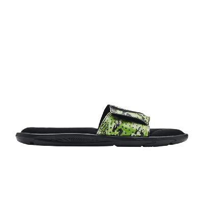 Pre-owned Under Armour Ignite 6 Graphic Strap Slide 'black Green Citrine Camo'