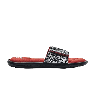 Pre-owned Under Armour Ignite 6 Graphic Strap Slide 'psychedelic Stripe' In Black