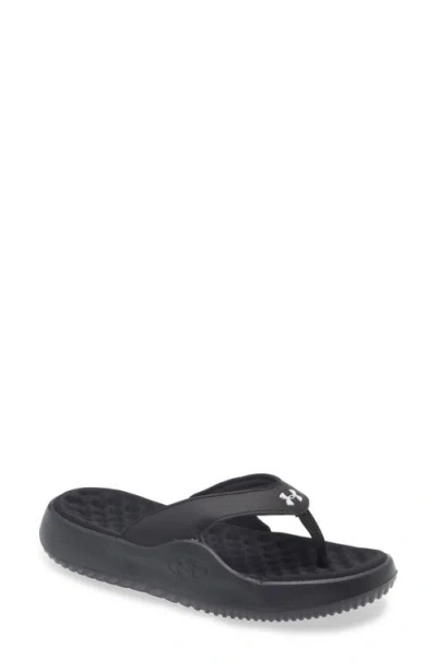 Under Armour Ignite Pro 8 Thong Toe Slide Sandal In Black