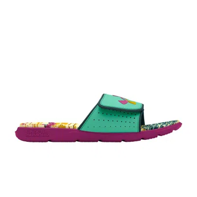 Pre-owned Under Armour Ignite Pro Graphic Footbed Slide 'comet Green Magenta Pop' | Men's Size 18