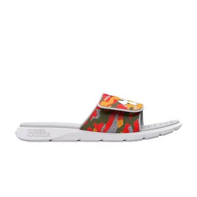 Pre-owned Under Armour Ignite Pro Graphic Strap Slide 'beta Mod Grey Camo' | Red | Men's Size 11
