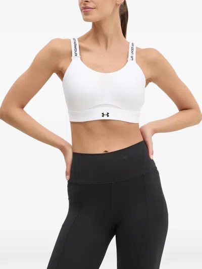 Under Armour Infinity 2.0 High Logo-tape Sports Bra In White