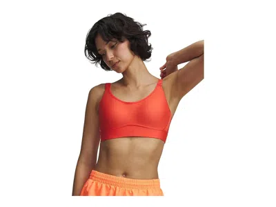 Under Armour Infinity Mid Impact Sports Bra In Orange