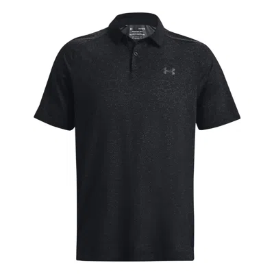 Under Armour Iso-chill Heather Polo Shirt 'black' In Blue