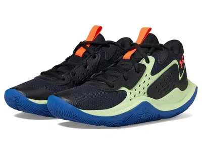 Under Armour Jet '23 Basketball Shoe (big Kid) Kid's Shoes Black/morph Green/beta : 5.5 Big Kid M, Synthetic