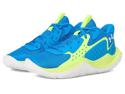 Under Armour Jet '23 Basketball Shoe (big Kid) Kid's Shoes Photon Blue/high-vis Yellow/white : 5 Big Kid M, Synth In Multi
