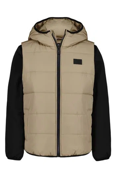 Under Armour Kids' 2fer Water Resistant Hoodie Vest In Brown