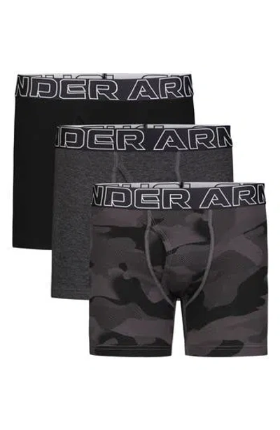 Under Armour Kids' Assorted 3-pack Performance Boxer Briefs In Black