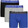 Under Armour Kids' Assorted 3-pack Performance Cotton Boxer Briefs In Blue