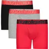 Under Armour Kids' Assorted 3-pack Performance Cotton Boxer Briefs In Red