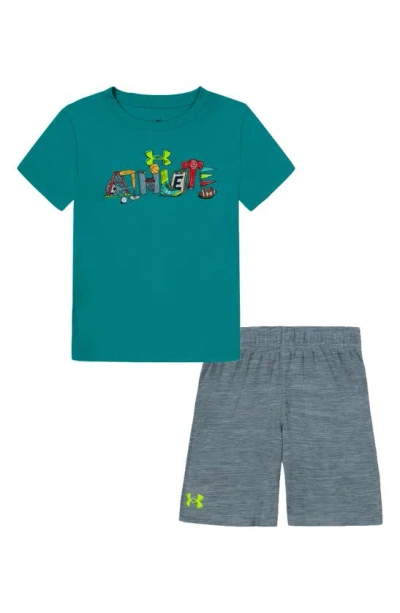 Under Armour Kids' Athlete T-shirt & Shorts Set In Circuit Teal