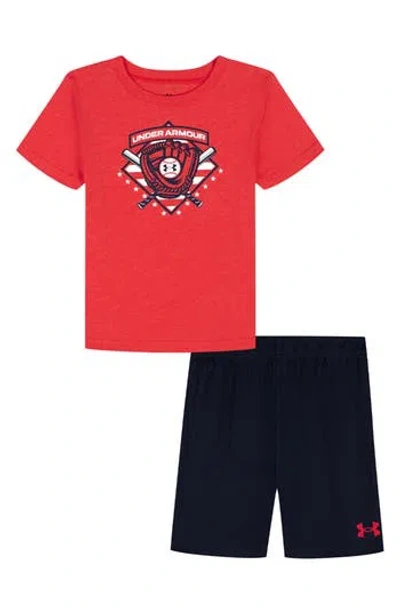 Under Armour Kids' Basketball Graphic T-shirt & Shorts Set In Red