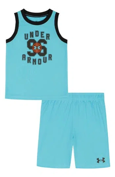 Under Armour Kids' Basketball Jersey & Shorts Set In Blue