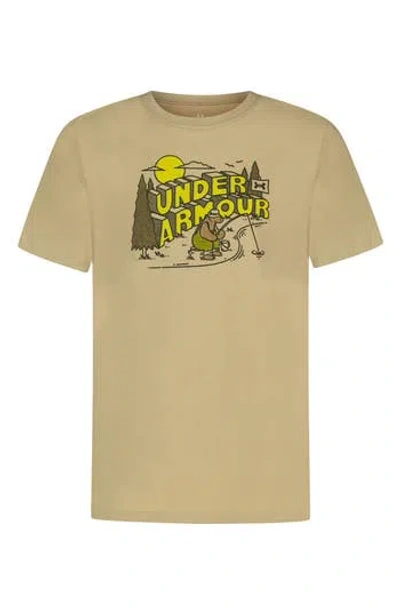 Under Armour Kids' Bear Fishing Graphic T-shirt In Brown