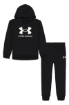 Under Armour Boys 2t-7 2-piece Big Logo Hoodie And Joggers Set In Black