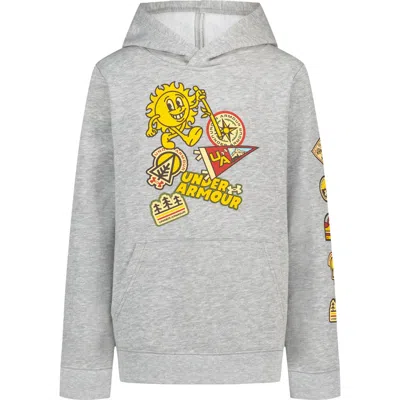 Under Armour Kids' Camp Patches Graphic Hoodie In Gray