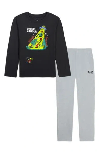 Under Armour Kids' Camp Ufo T-shirt & Joggers Set In Black
