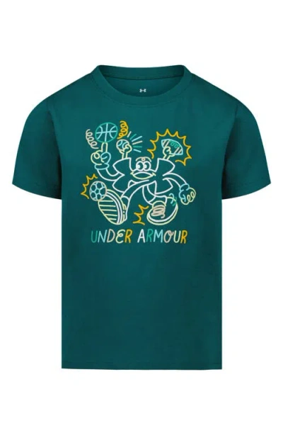 Under Armour Kids' Character Doodle Cotton Blend T-shirt In Green