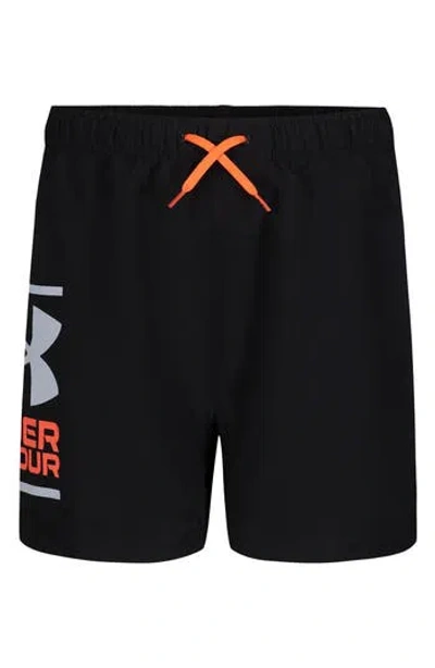 Under Armour Kids' Core Volley Swim Trunks In Black