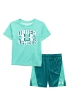 Under Armour Kids' Cut & Sew Twist T-shirt & Shorts Set In Green