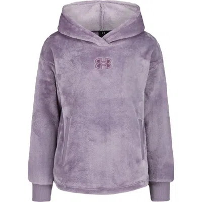 Under Armour Kids' Faux Shearling Hoodie In Purple