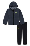 Under Armour Kids' Faux Shearling Zip Hoodie & Fleece Pants Set In Downpour Gray