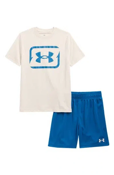 Under Armour Kids' Fish Hooks Logo Graphic T-shirt & Shorts Set In White