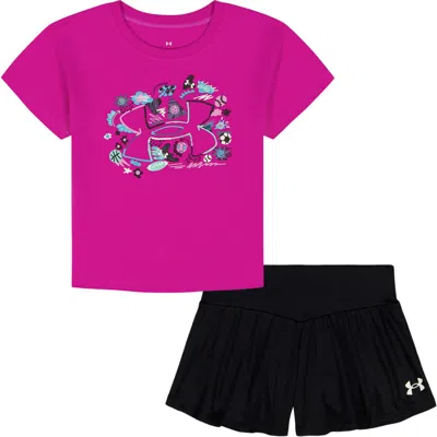 Under Armour Kids' Flare Graphic T-shirt & Skort Set In Animal Print