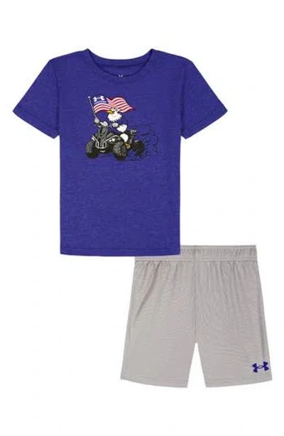 Under Armour Kids' Freedom Graphic T-shirt & Shorts Set In Purple