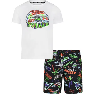 UNDER ARMOUR UNDER ARMOUR KIDS' GET SOAKED SHORT SLEEVE RASHGUARD & SWIM TRUNKS SET