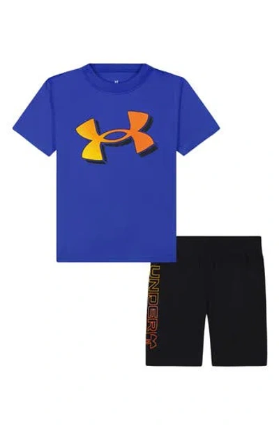 Under Armour Kids' Gradient Logo Crew Shirt & Shorts Set In Team Royal