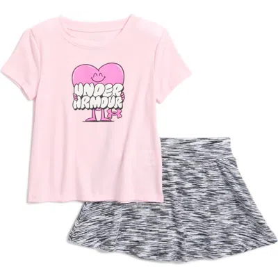Under Armour Kids' Graphic T-shirt & Twist Skort Set In Prime Pink