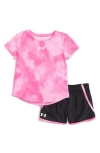 Under Armour Toddler & Little Girls Printed T-shirt & Woven Shorts, 2 Piece Set In Rebel Pink