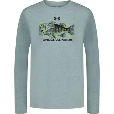 Under Armour Kids' Half Bass Long Sleeve Graphic T-shirt In Blue