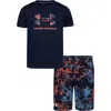 Under Armour Kids' Half Tone Swim Tee & Shorts Set In Midnight Navy