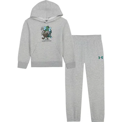 Under Armour Kids' Hiker Logo Tech Fleece Set In Gray
